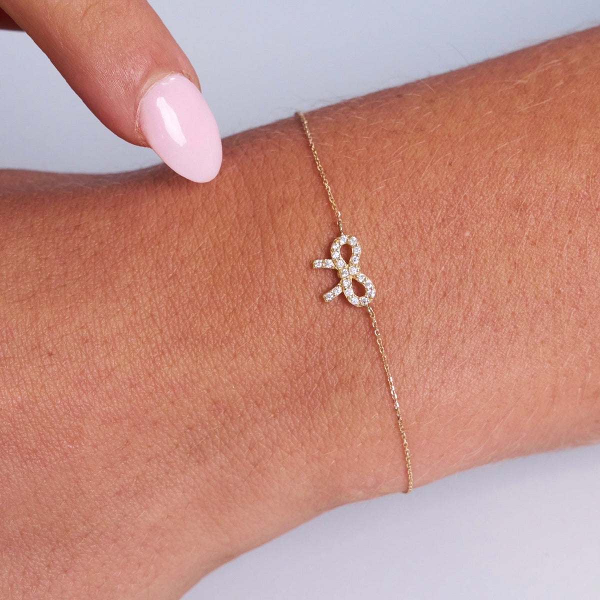 Bailee Dainty Diamond Bow Bracelet