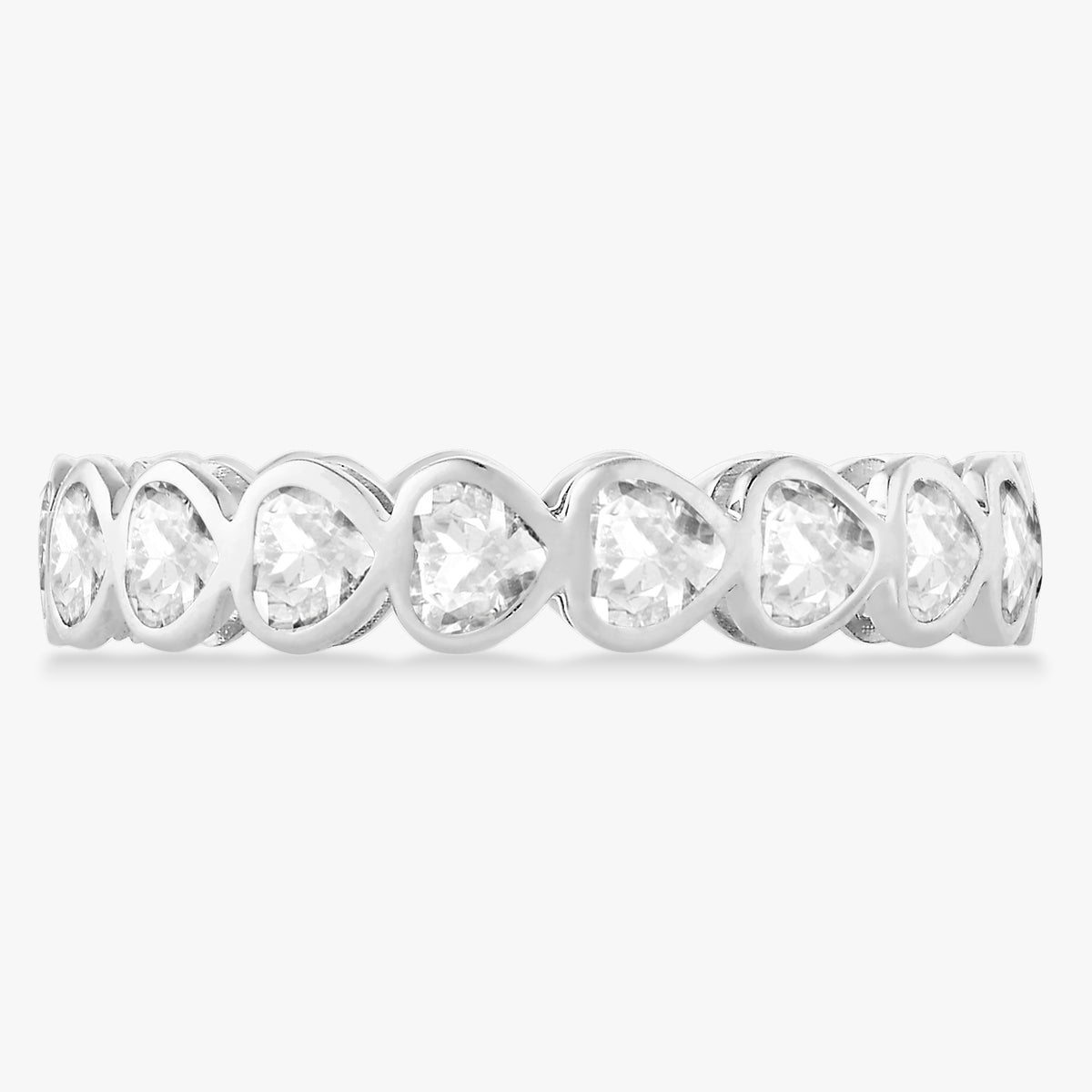 "Be Mine" White Topaz Eternity Heart Ring