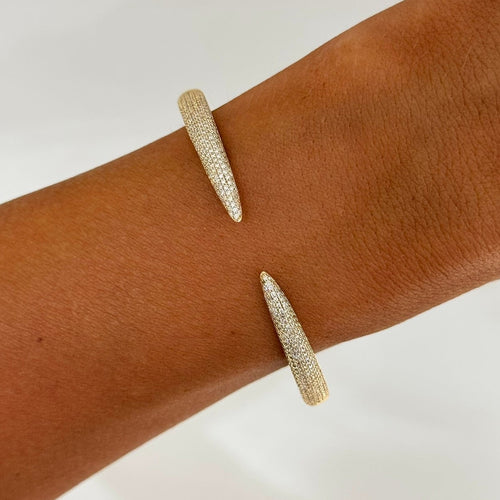 Bennett Pave Claw Diamond Cuff Bangle Bracelet 1.18 ctw