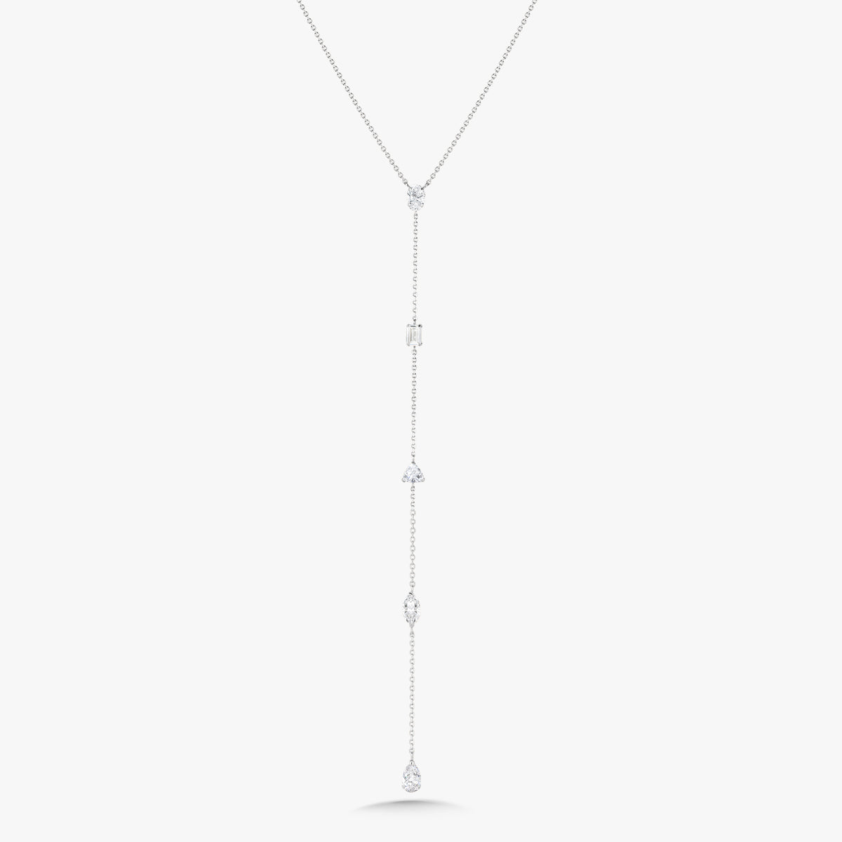 Bentley Multi Mixed Shape Diamond Lariat Necklace 0.98 ctw