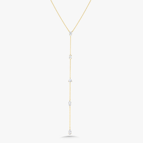 Bentley Multi Mixed Shape Diamond Lariat Necklace 0.98 ctw