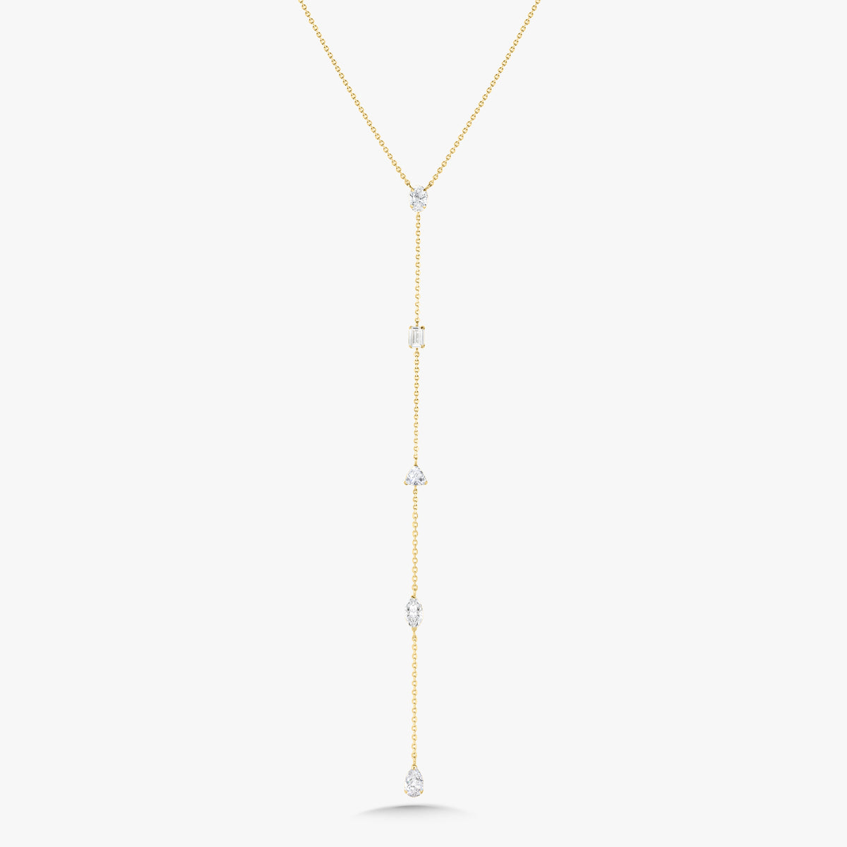 Bentley Multi Mixed Shape Diamond Lariat Necklace 0.98 ctw