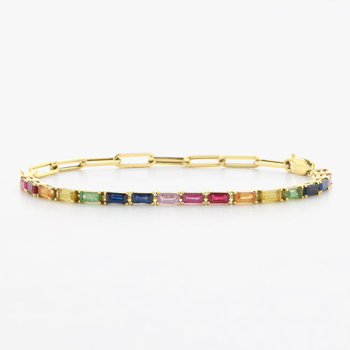 Best of Both Rainbow Baguette & Paperclip Bracelet