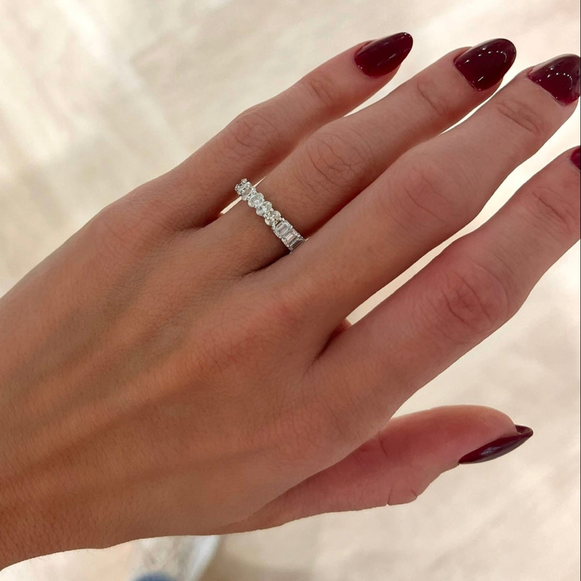 Best of Both Emerald Cut and Oval Eternity Band