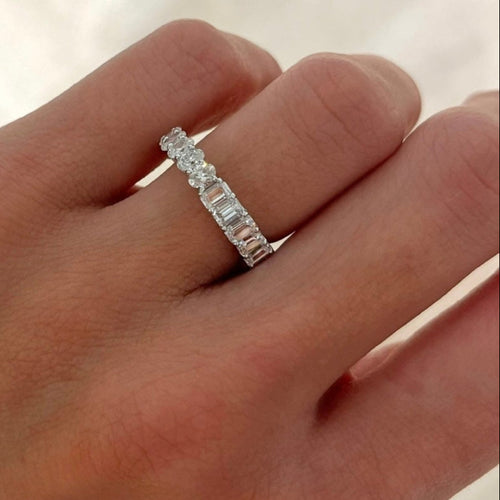 Best of Both Emerald Cut and Oval Eternity Band