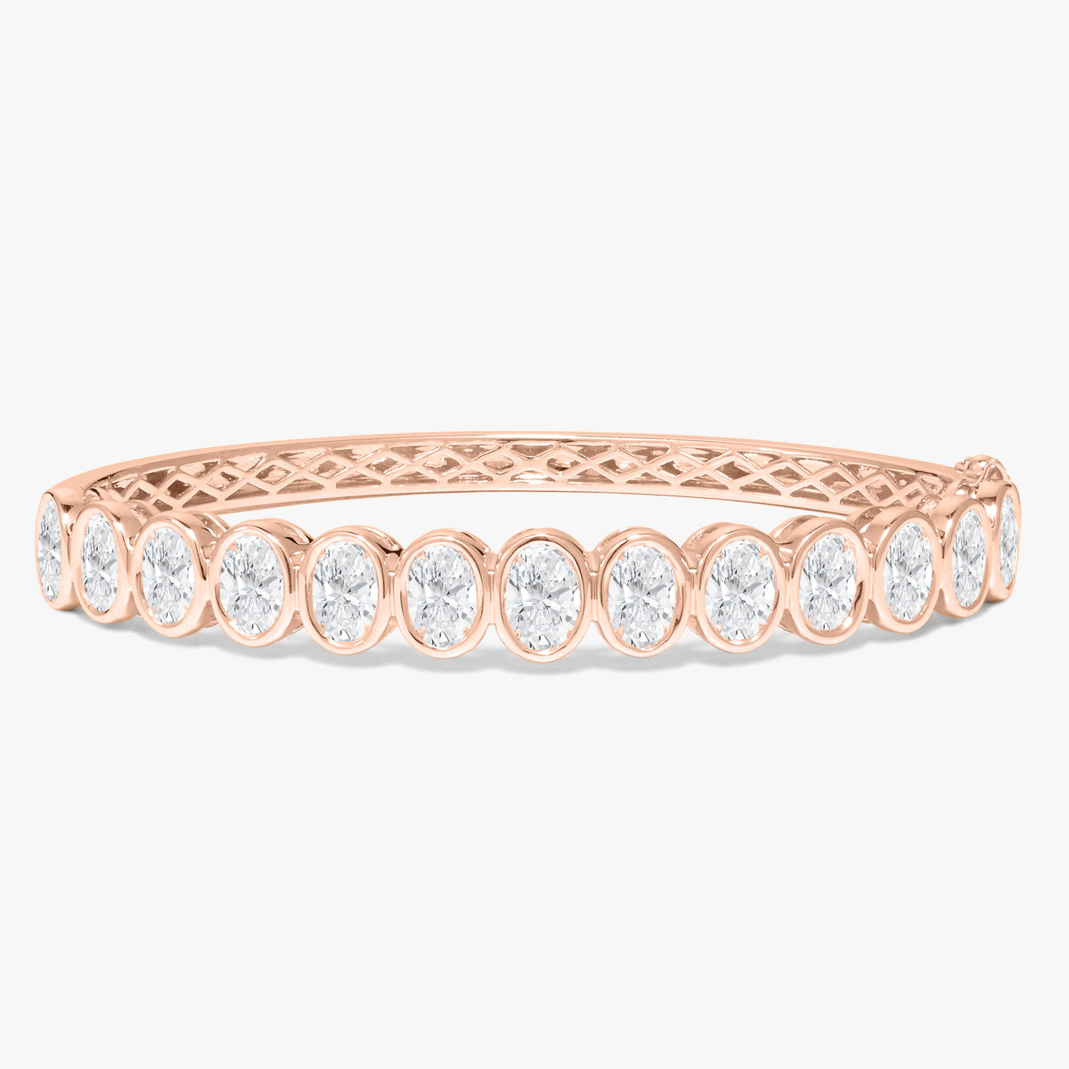 Oval Bezel Diamond Bangle Bracelet ctw – RWFJ - Main Image
