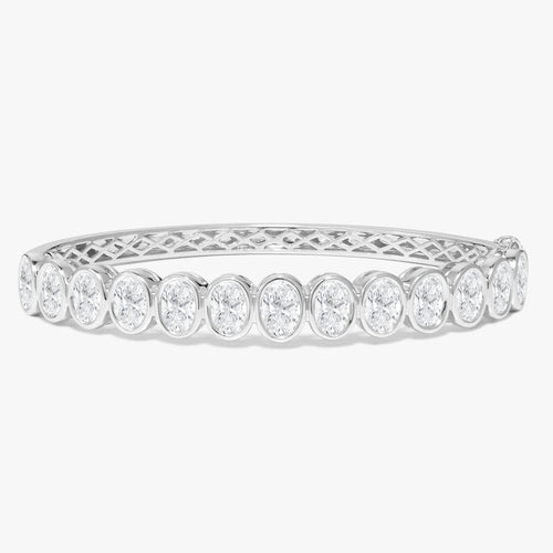 Oval Bezel Diamond Bangle 5.35 ctw