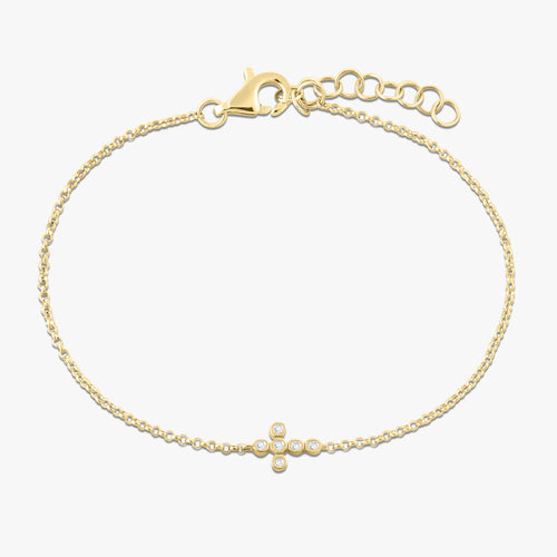 Mara Bezel Diamond Cross Bracelet