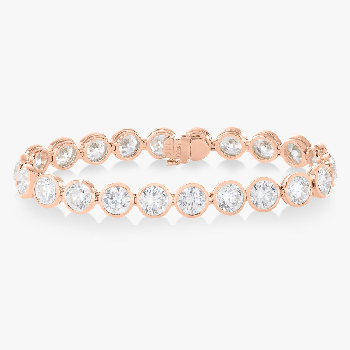 Bixi Bezel Diamond Tennis Bracelet 14 ctw & 22.89 ctw