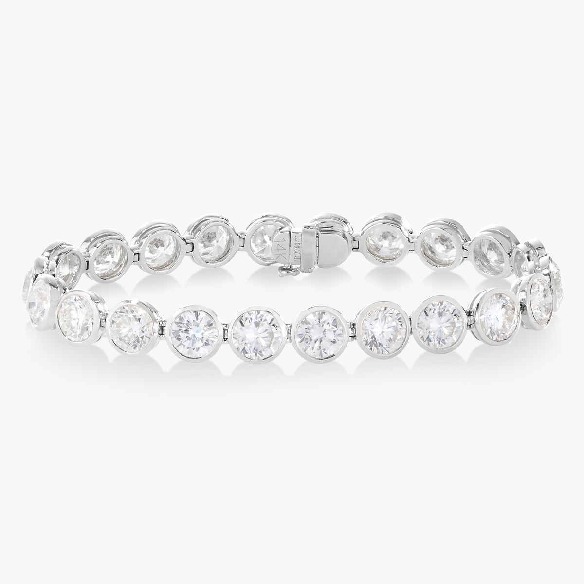 Bixi Bezel Diamond Tennis Bracelet 14 ctw & 22.89 ctw