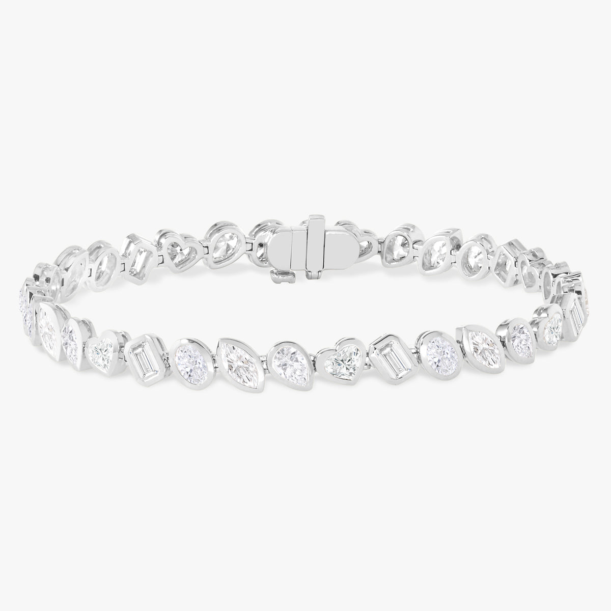 Bezel Set Pruitt Mixed Multi Shape Tennis Bracelet 7.23 ctw