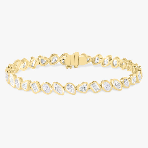 Bezel Set Pruitt Mixed Multi Shape Tennis Bracelet 7.23 ctw