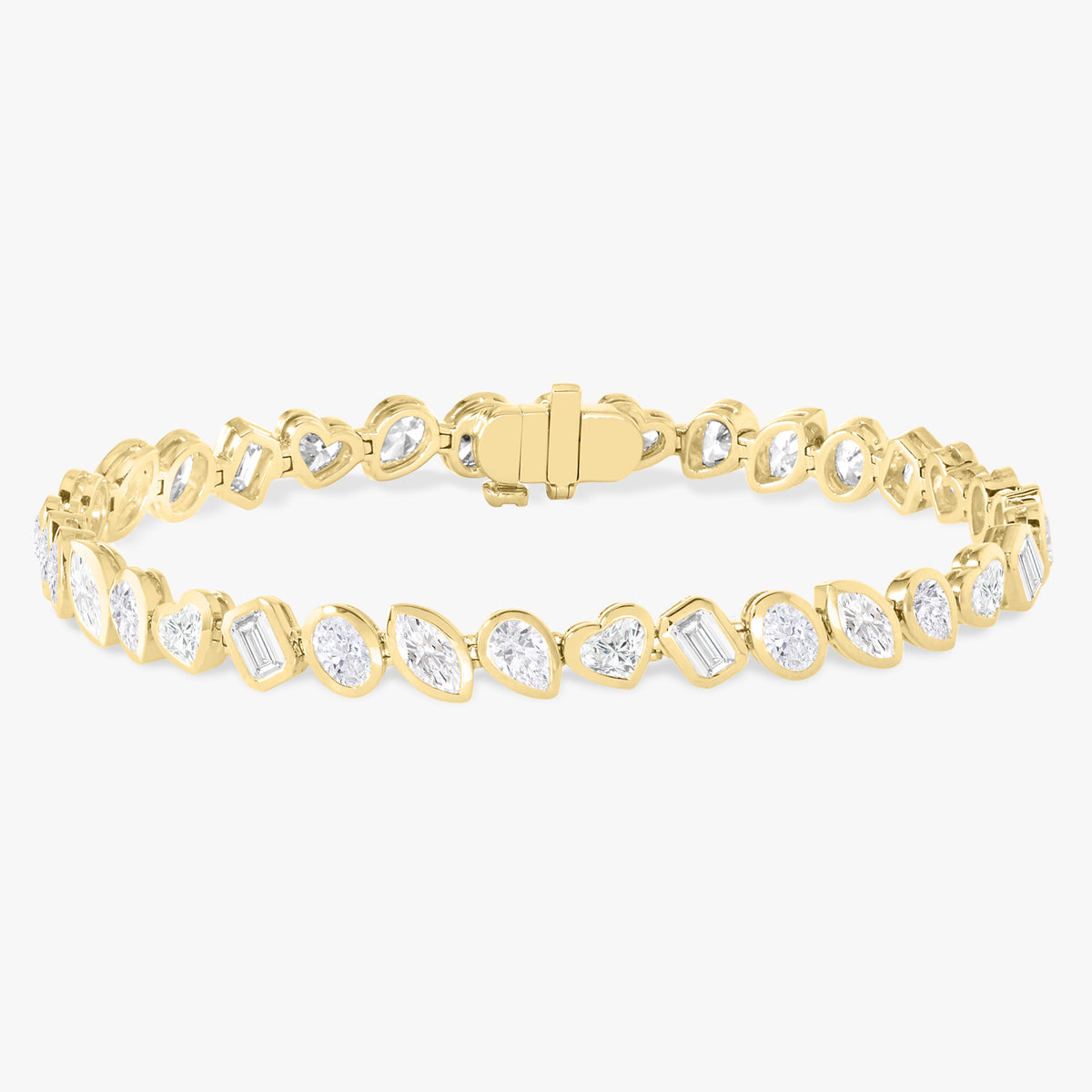 Bezel Set Pruitt Mixed Multi Shape Tennis Bracelet 7.23 ctw