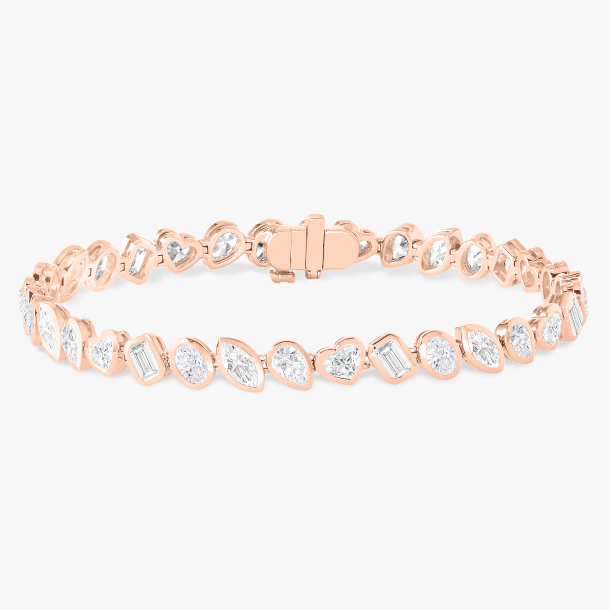Bezel Set Pruitt Mixed Multi Shape Tennis Bracelet 7.23 ctw