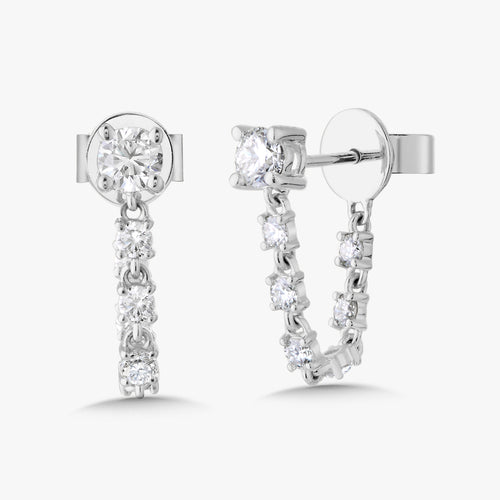 Soho Chain Diamond Stud Earrings 1 ctw