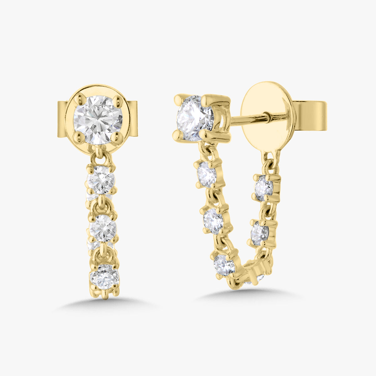 Soho Chain Diamond Stud Earrings 1 ctw
