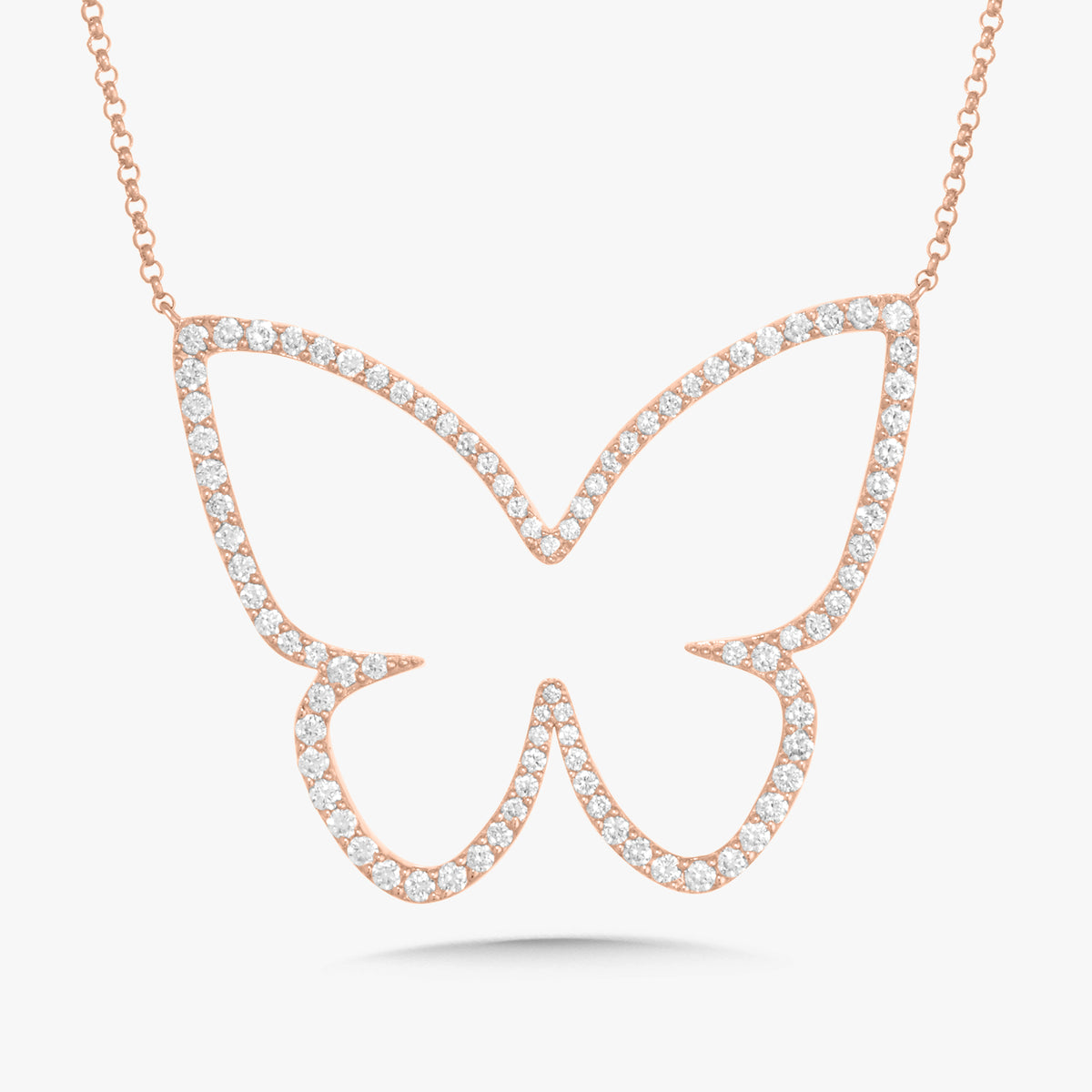 Large Joie Dainty Diamond Butterfly Necklace