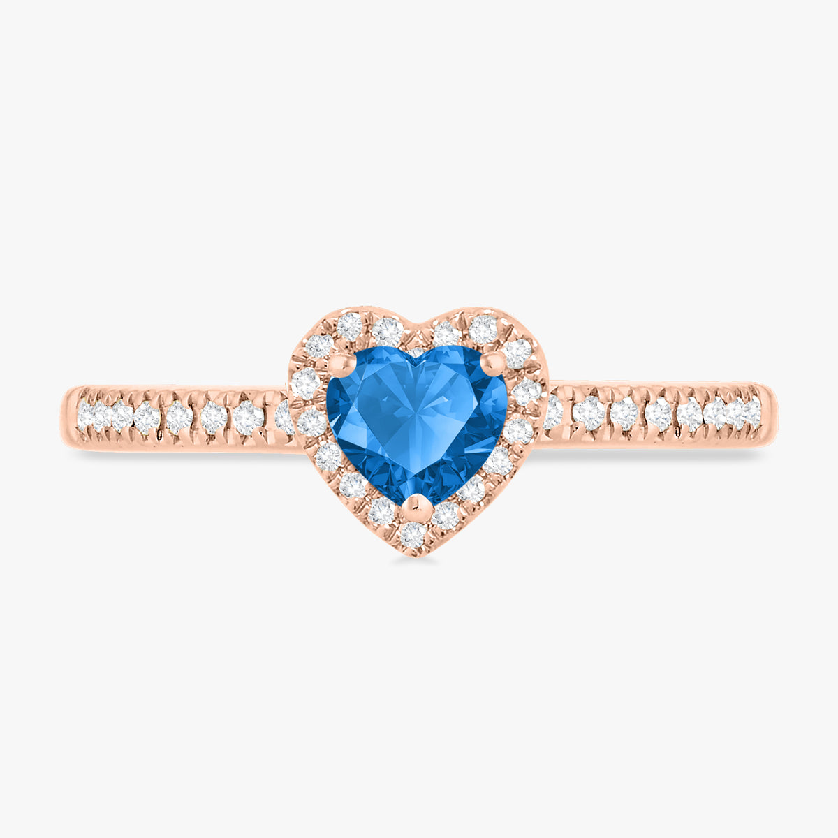 Birthstone Heart & Diamond Ring