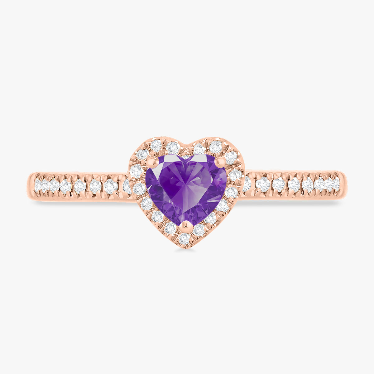Birthstone Heart & Diamond Ring