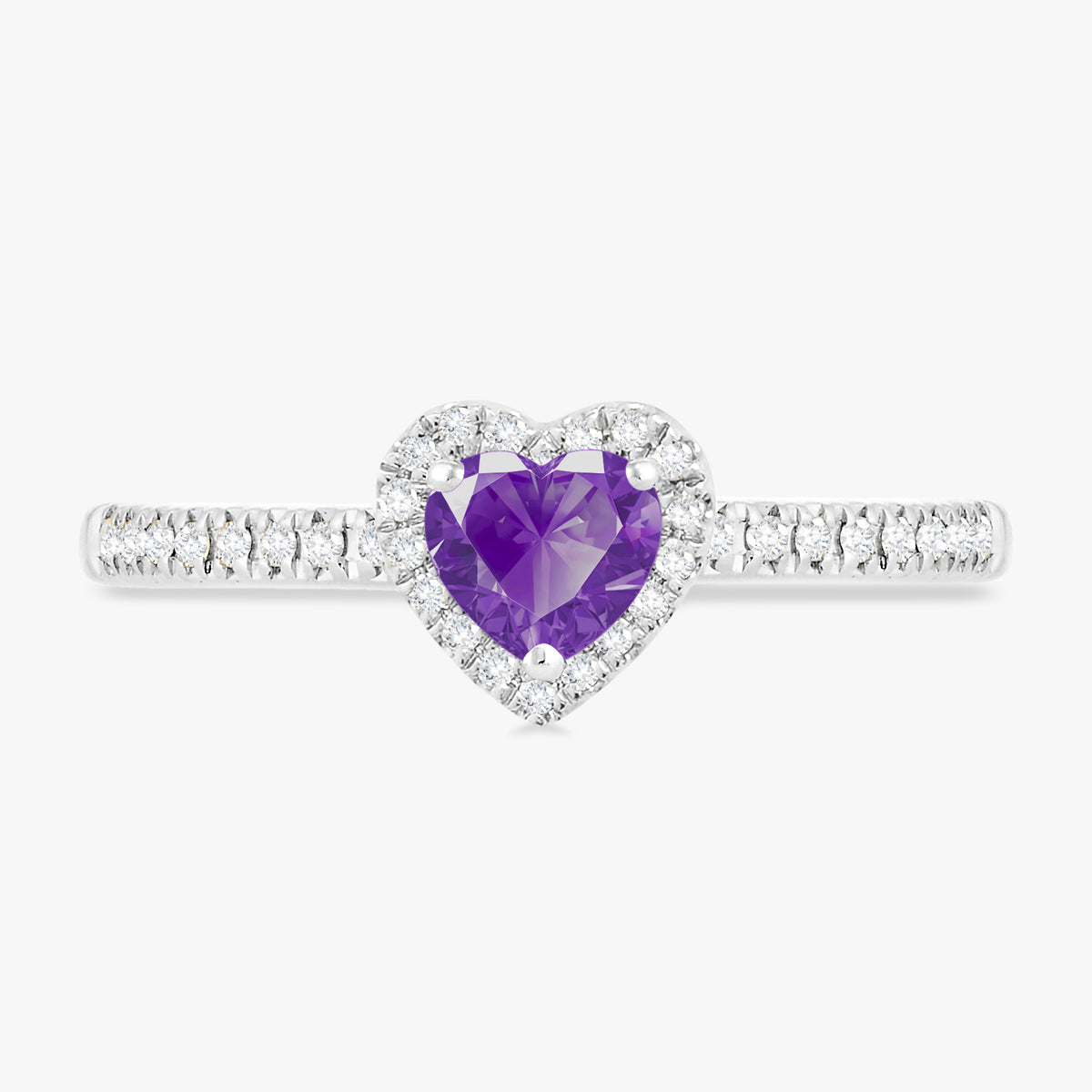 Birthstone Heart & Diamond Ring