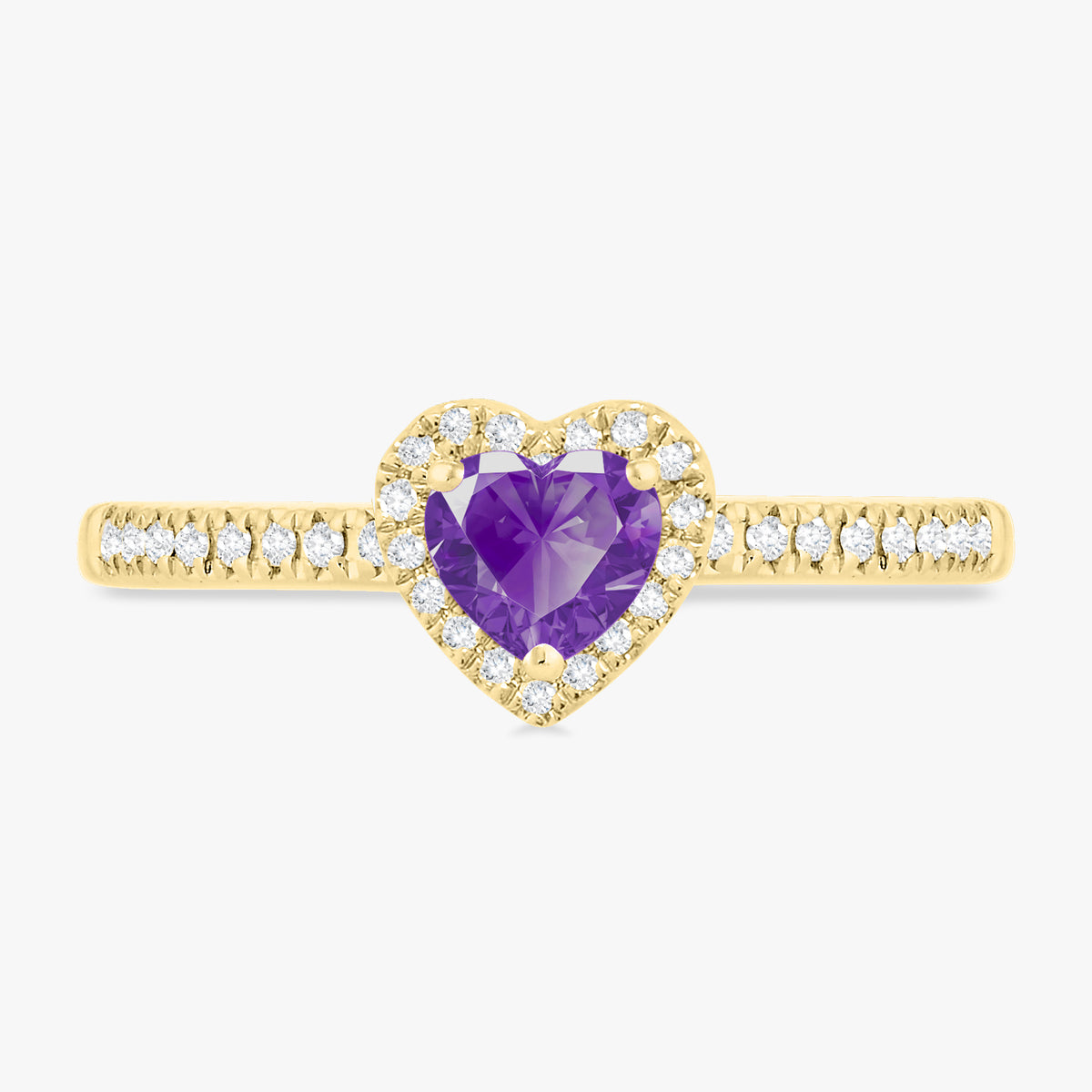 Birthstone Heart & Diamond Ring