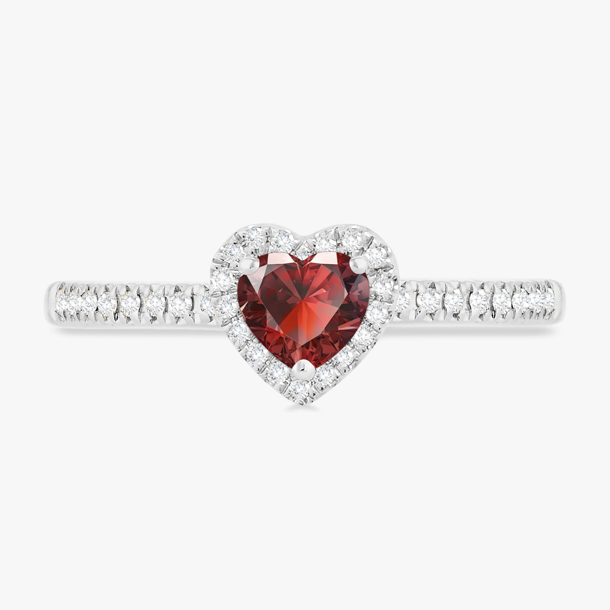 Birthstone Heart & Diamond Ring