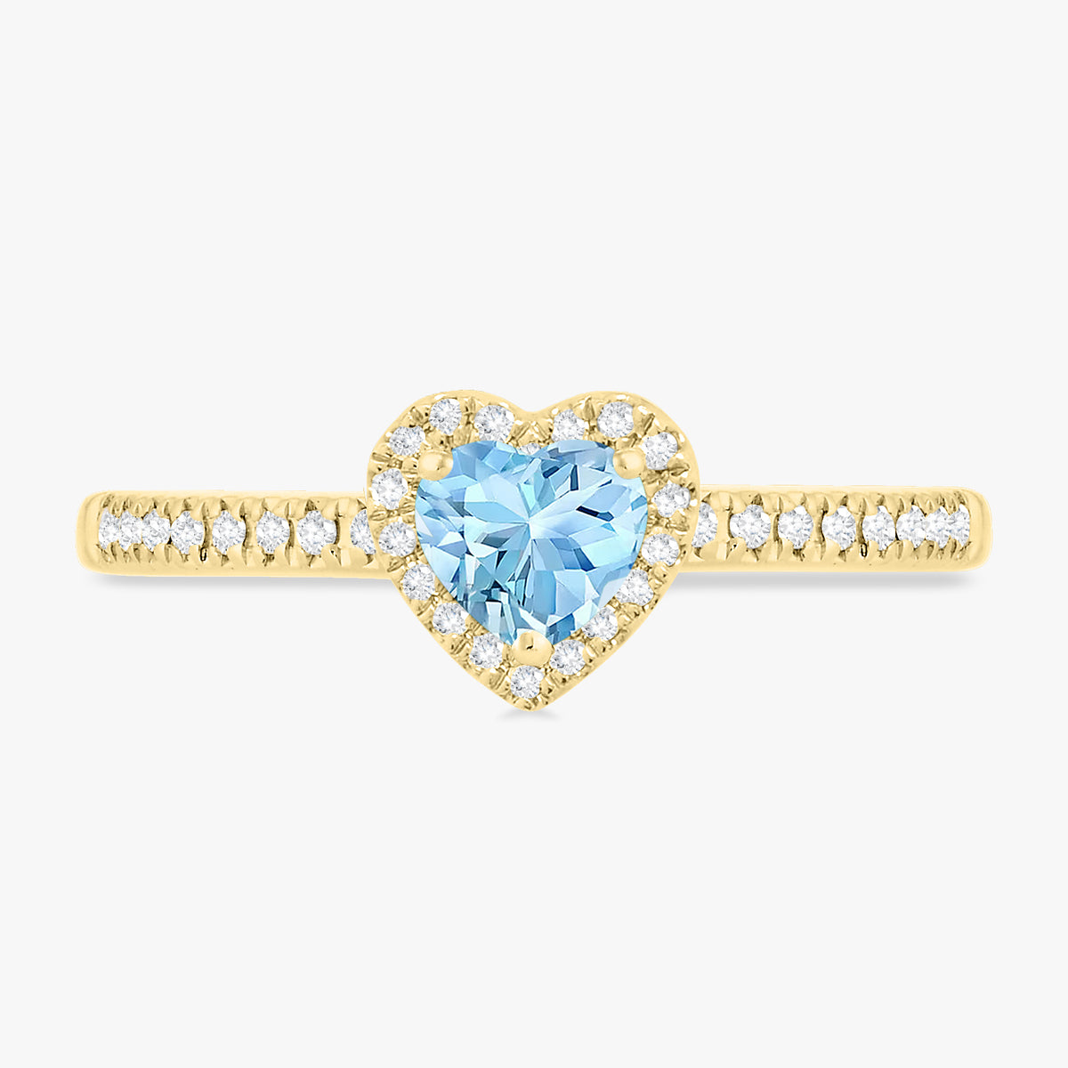 Birthstone Heart & Diamond Ring