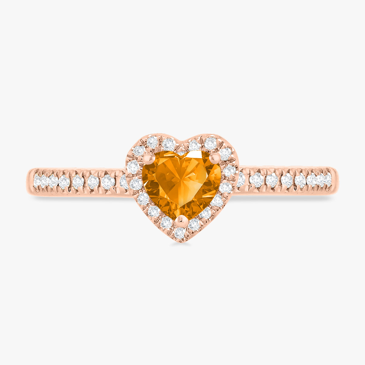 Birthstone Heart & Diamond Ring