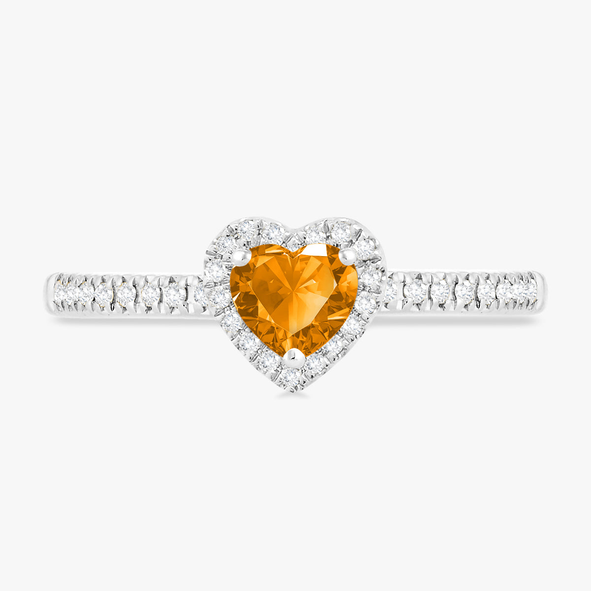 Birthstone Heart & Diamond Ring