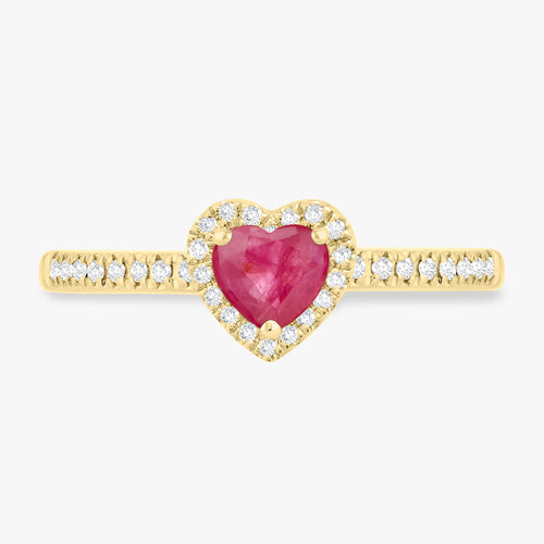 Birthstone Heart & Diamond Ring