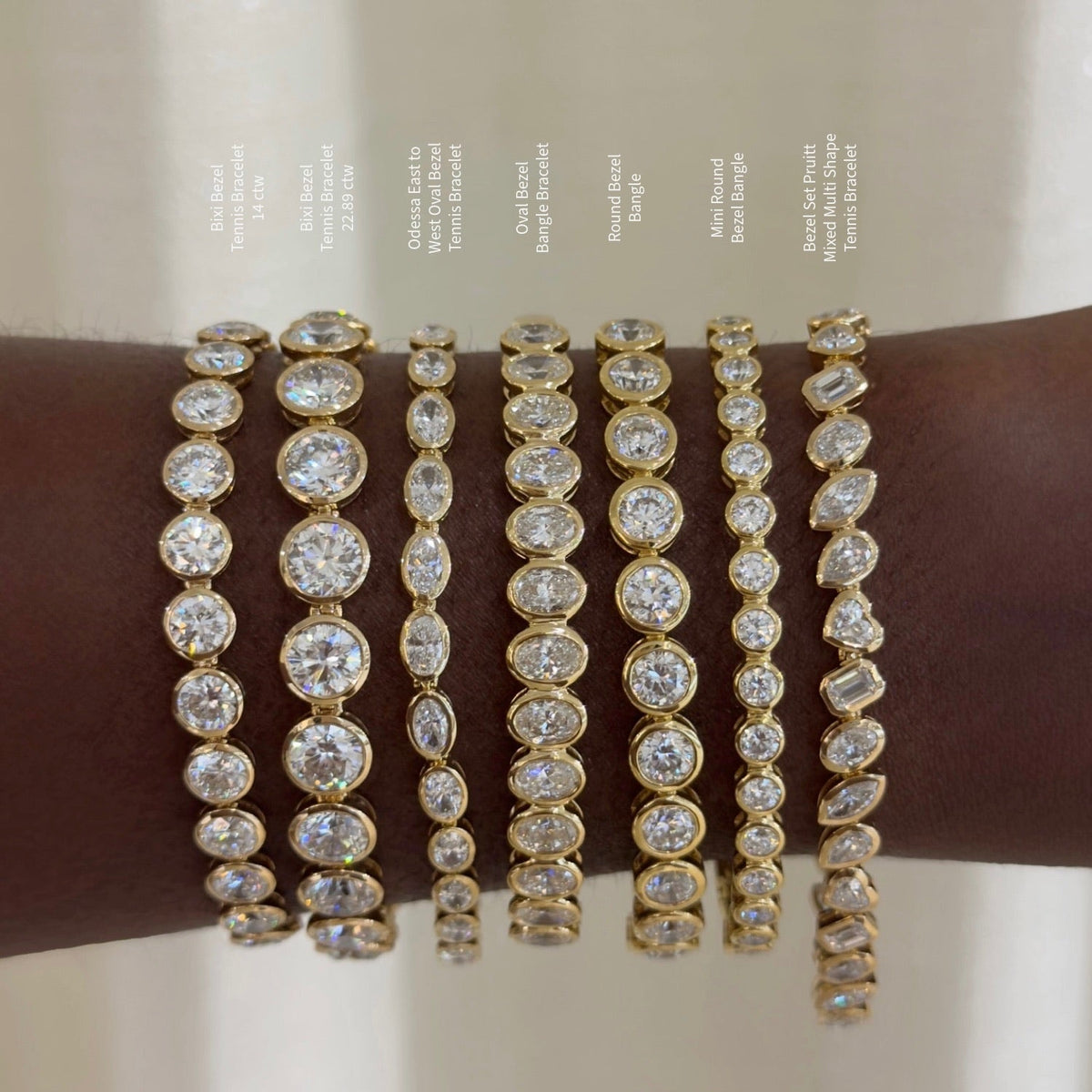 Bixi Bezel
Tennis Bracelet
14 ctw
Bixi Bezel
Tennis Bracelet
22.89 ctw
Odessa East to West Oval Bezel
Tennis Bracelet
Oval Bezel
Bangle Bracelet
Round Bezel
Bangle
Mini Round
Bezel Bangle
Bezel Set Pruitt
Mixed Multi Shape
Tennis Bracelet