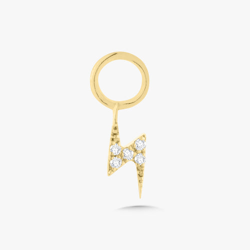 Lightning Bolt Diamond Huggie Earring Charm