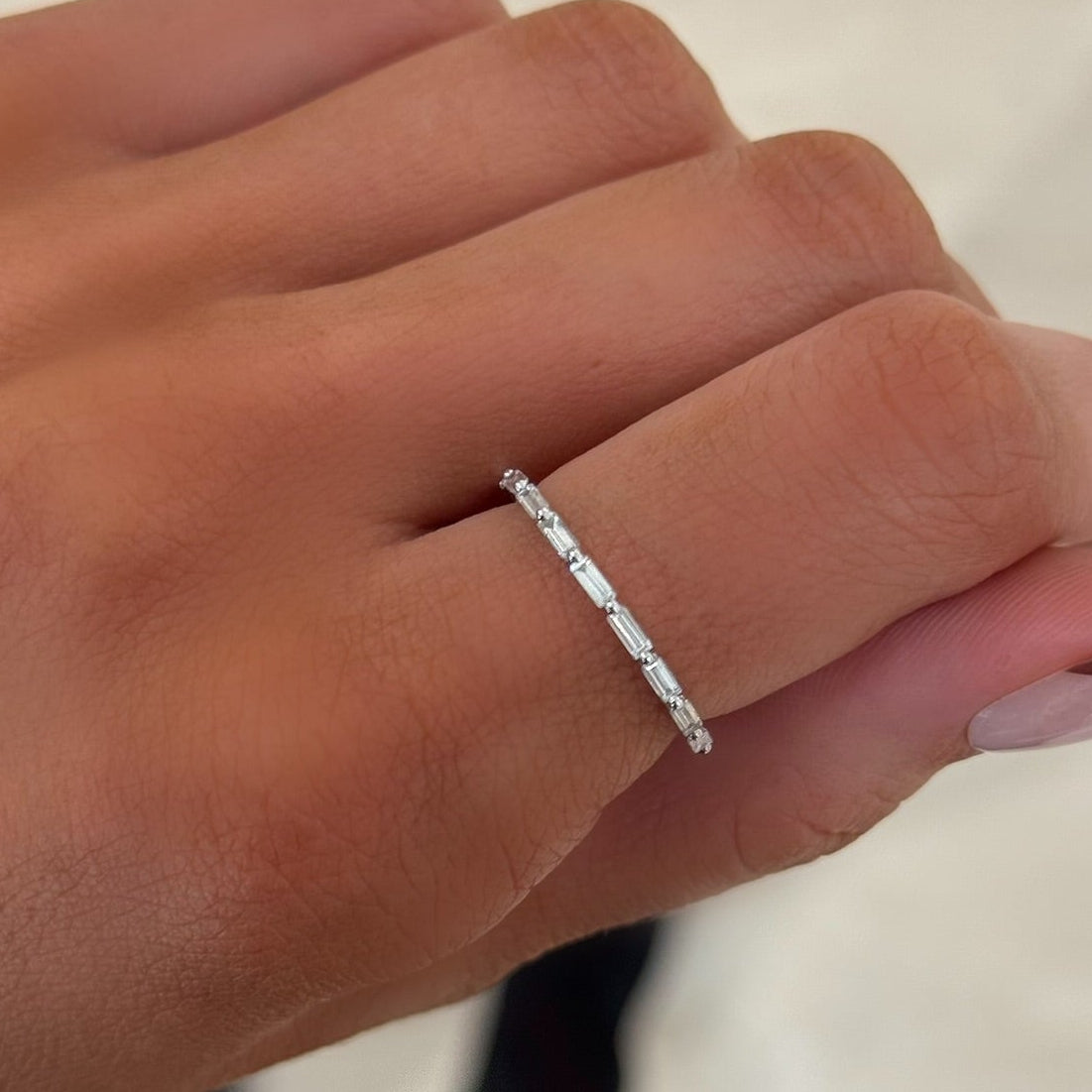 Braelynn East to West Baguette Diamond Band