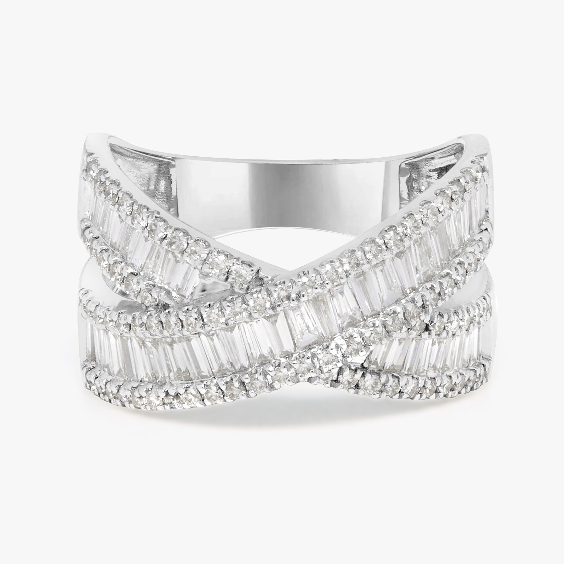 Brooks Baguette Diamond Crossover Ring – RWFJ
