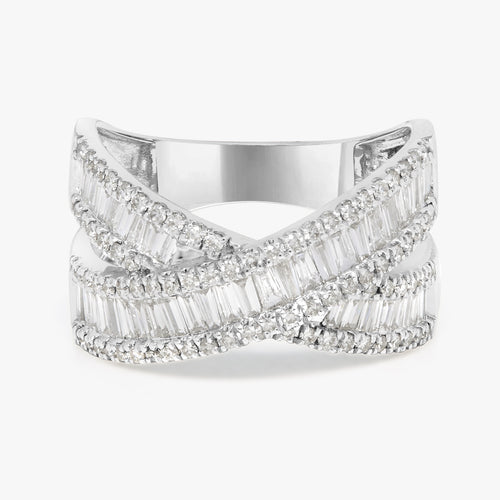 Brooks Baguette Diamond Crossover Ring