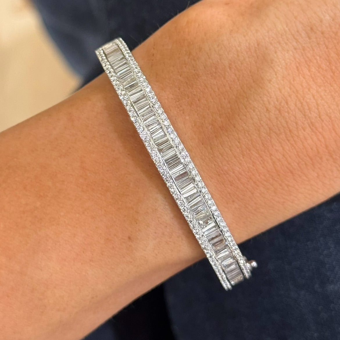 Brooks Tapered Baguette Diamond Bangle 5.10 ctw
