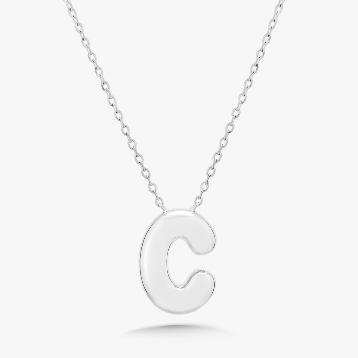 Puffy Gold Bubble Initial Necklace