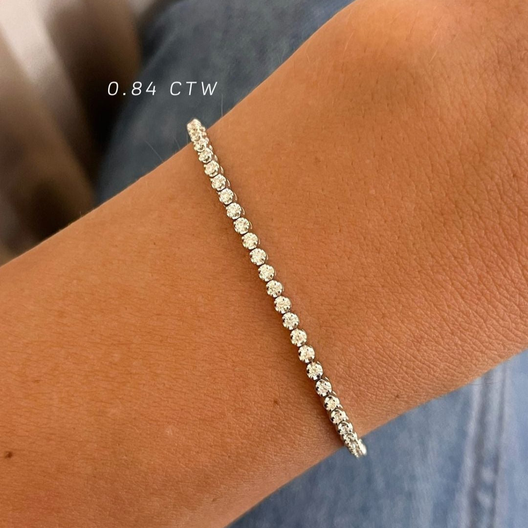 Buttercup Natural Diamond Scalloped Tennis Bracelet
