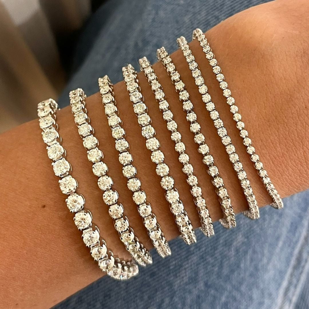Buttercup Natural Diamond Scalloped Tennis Bracelet