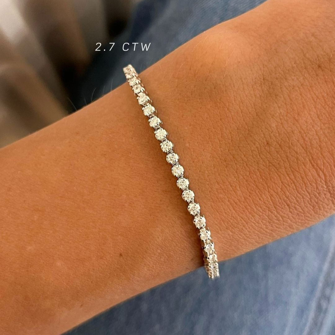 Buttercup Natural Diamond Scalloped Tennis Bracelet