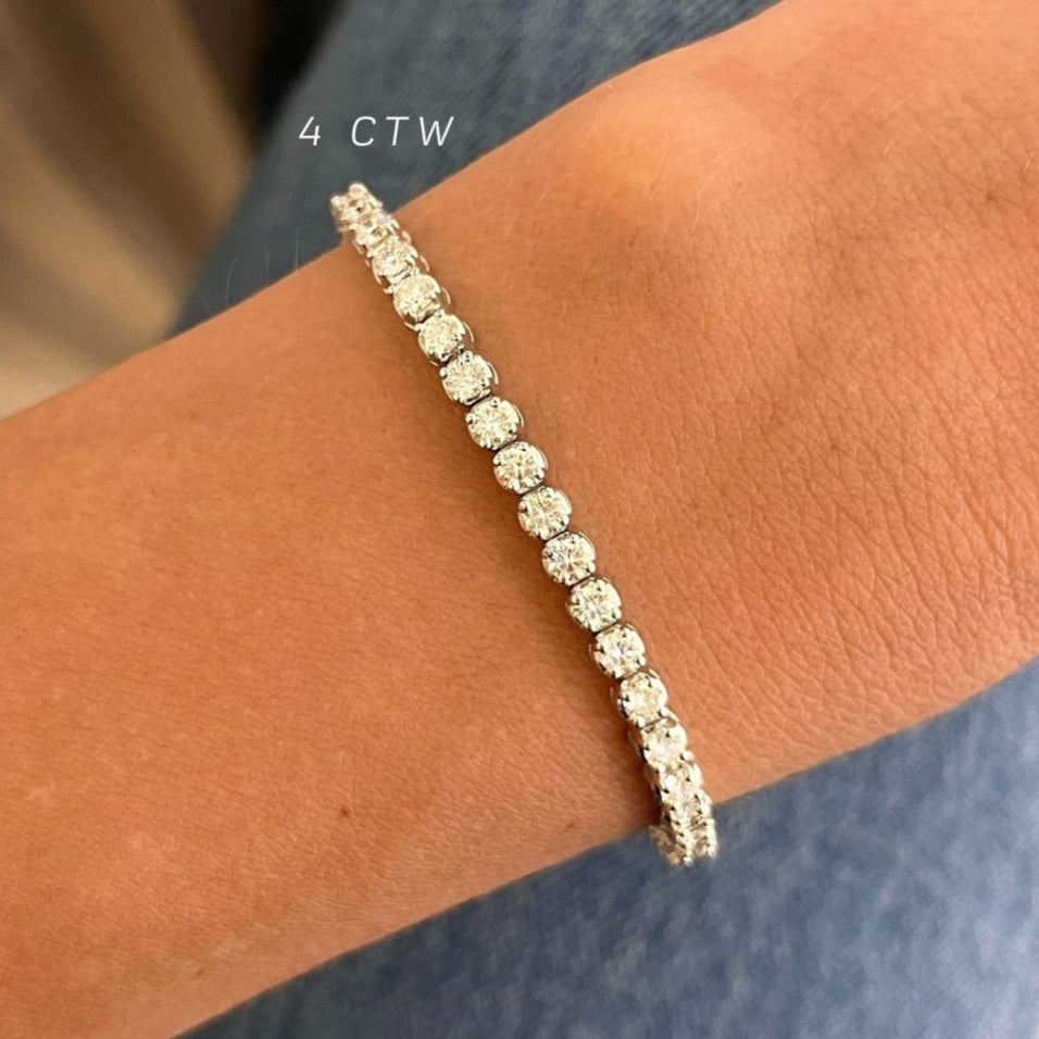 Buttercup Natural Diamond Scalloped Tennis Bracelet