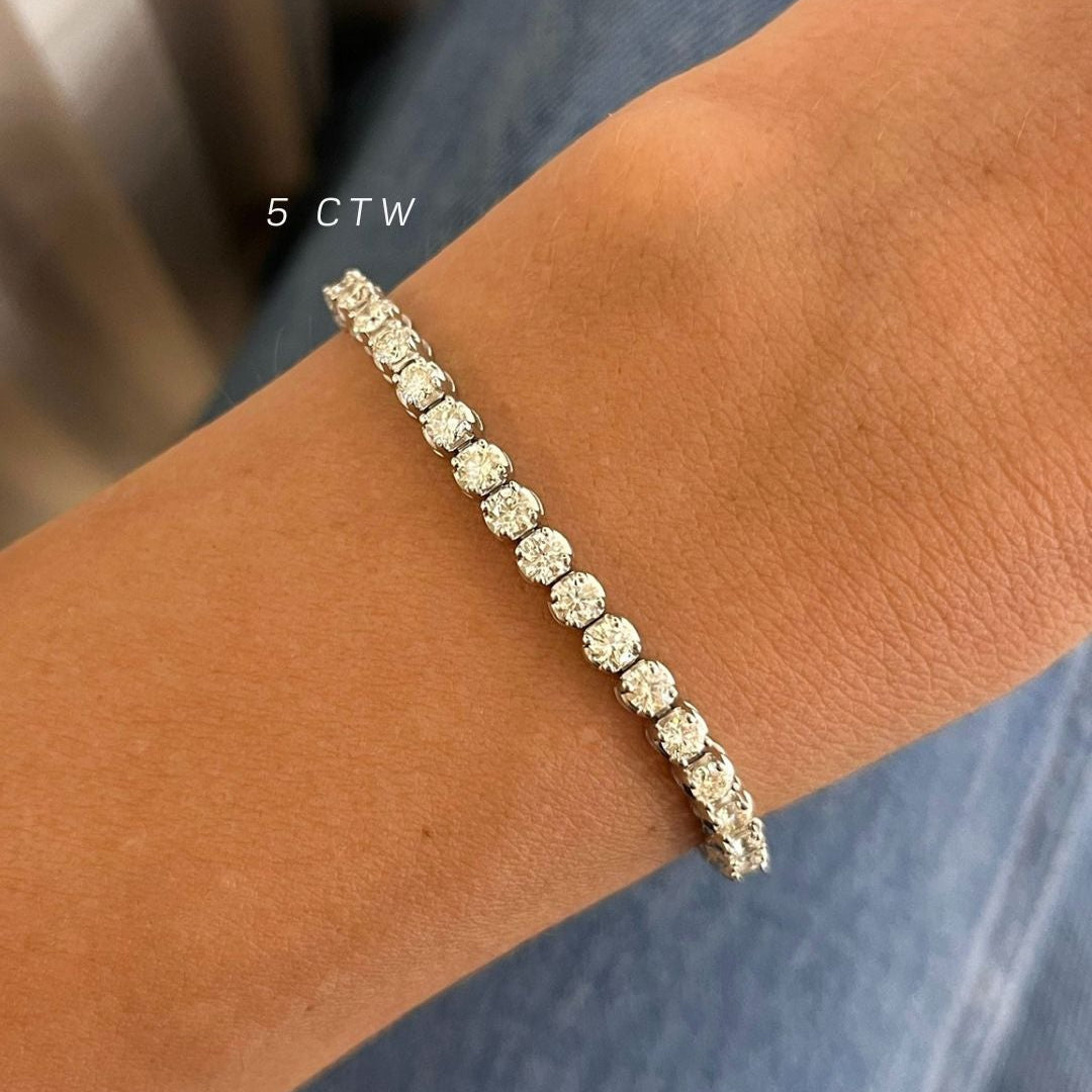 Buttercup Natural Diamond Scalloped Tennis Bracelet