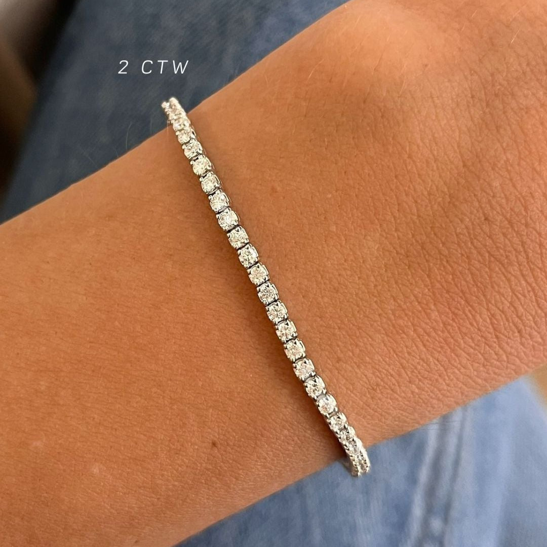 Buttercup Natural Diamond Scalloped Tennis Bracelet