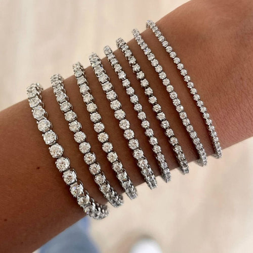 Buttercup Natural Diamond Scalloped Tennis Bracelet