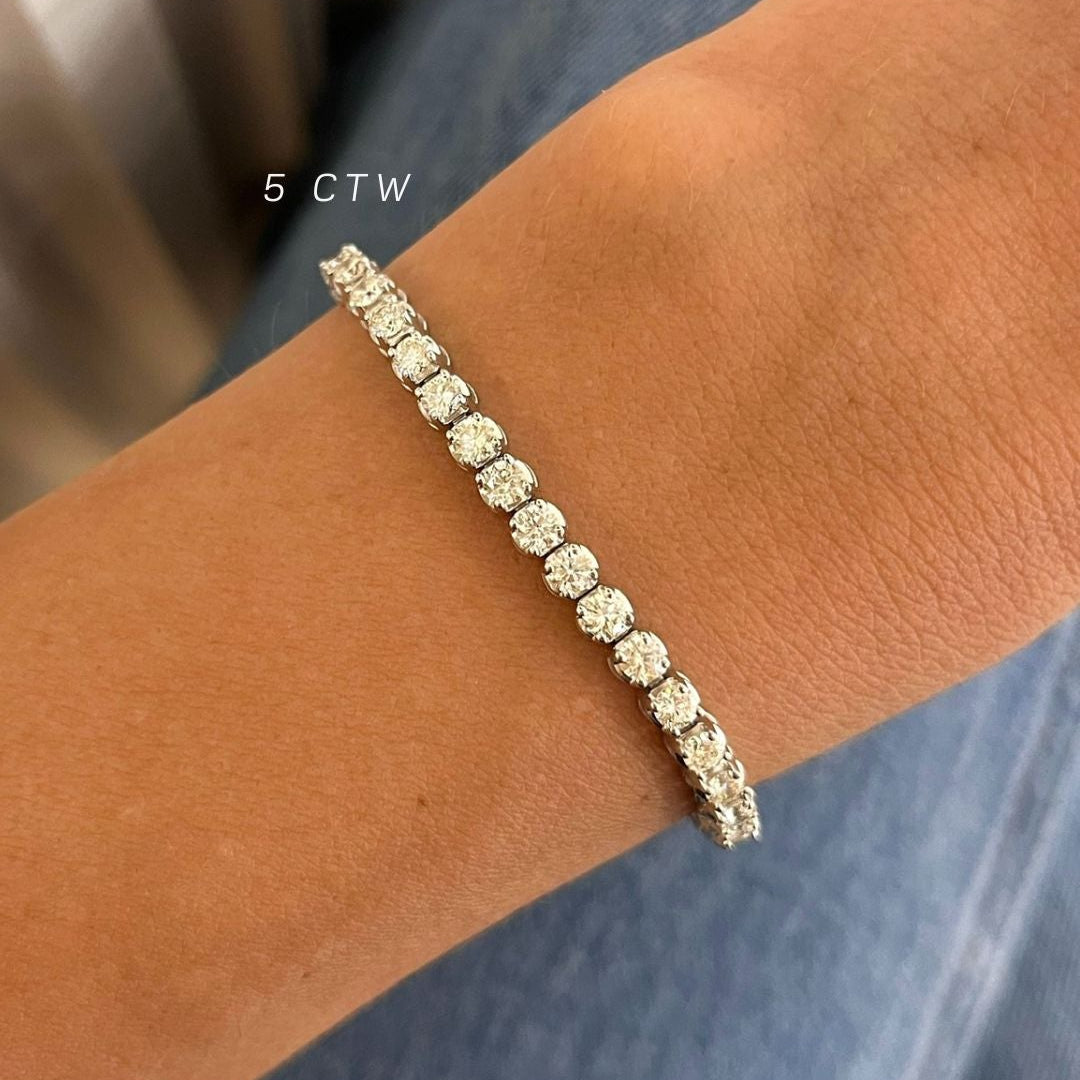 Buttercup Natural Diamond Scalloped Tennis Bracelet