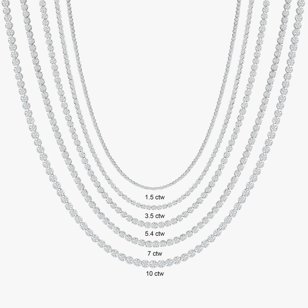 Buttercup Scalloped Diamond Tennis Necklaces