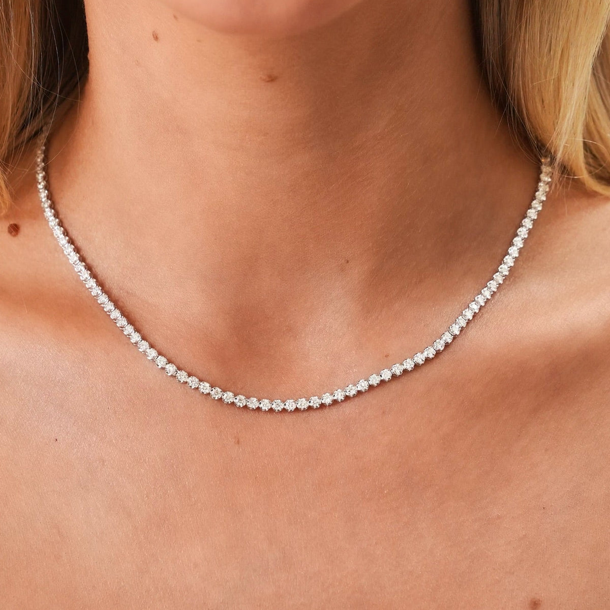 Buttercup scalloped tennis necklace 