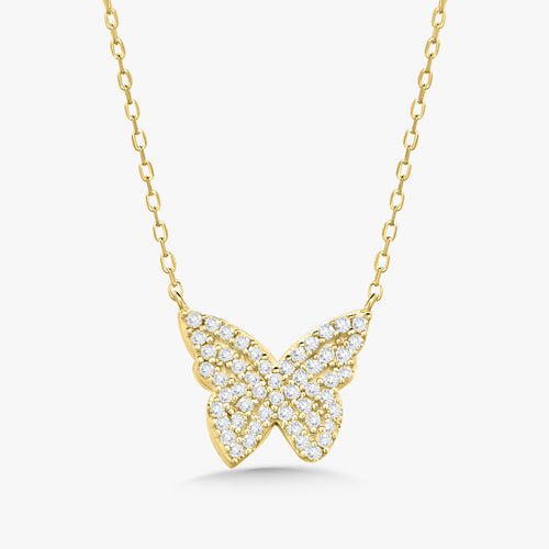 Give Me Butterflies Dainty Diamond Butterfly Necklace