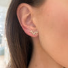 Butterfly Pave Diamond Ear Climber Stud Earrings