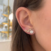 Butterfly Pave Diamond Ear Climber Stud Earrings